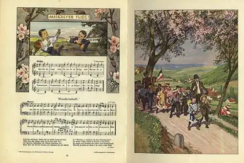 Sang und Klang Kinder Lieder Bilderbuch Kunst Grafik illustriert Paul Hey 1909