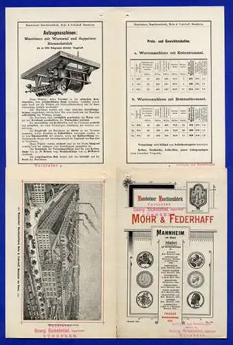 Baden Mannheim Maschinen Fabrik Mohr & Federhaff Reklame alte Prospekte 1897