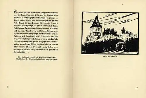 Bergstraße Seeheim Heppenheim Auerbach Bensheim Weinheim Holzschnitt Buch 1928