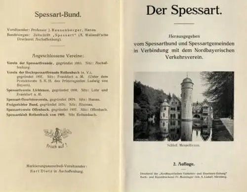 Bayern Main Spessart Aschaffenburg Lohr Heigenbrücken Spessart Wanderbuch 1911