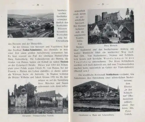 Bayern Main Spessart Aschaffenburg Lohr Heigenbrücken Spessart Wanderbuch 1911