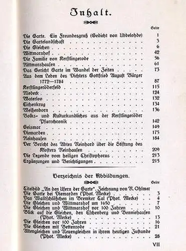 Niedersachsen Göttingen Garte Geismar Reinhausen Weißenborn Heimatbuch 1927