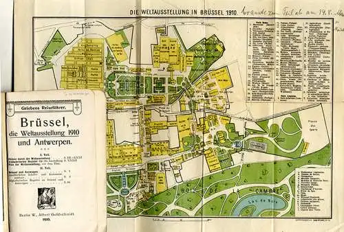 Belgien Brüssel Antwerpen Weltaustellung mit Plan Grieben Reiseführer 1910