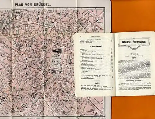 Belgien Brüssel Antwerpen Weltaustellung mit Plan Grieben Reiseführer 1910