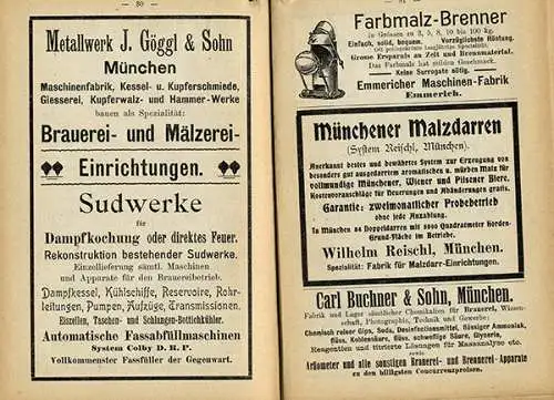 München deutsche Bier Brauer Adress Buch Werbung Reklame Handbuch 1903