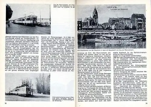 Rhein Köln Bonn Straßenbahn Eisenbahn AG Geschichte Kleinbahn Buch 1971