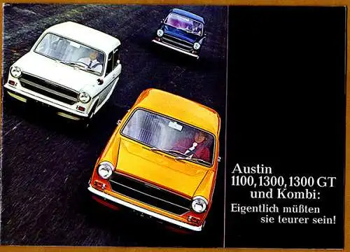 Oldtimer Austin Mini 1100 GT Typen Technik Ausstattung Modell Prospekt 1978