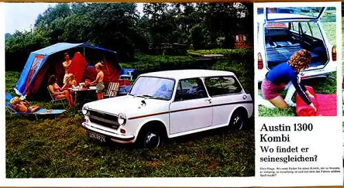 Oldtimer Austin Mini 1100 GT Typen Technik Ausstattung Modell Prospekt 1978