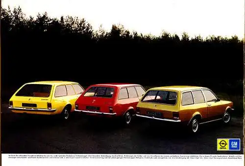 Oldtimer Opel Rekord Caravan Typen Technik Ausstattung Modell Prospekt 1974