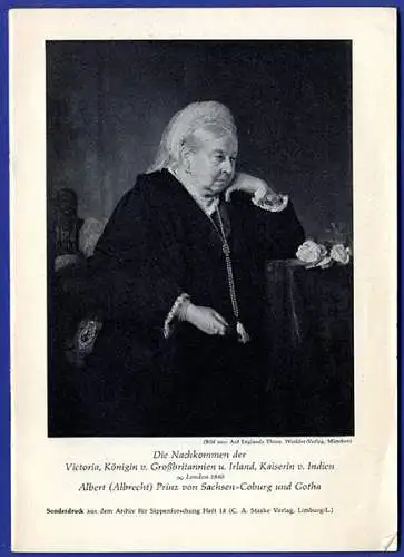 Adel Großbritannien Königin Victoria Albert Sachsen Coburg Gotha Genealogie 1953