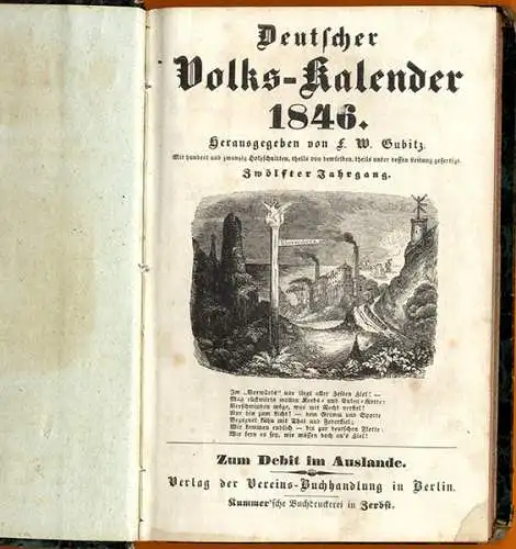 Berlin Illustriertes Jahrbuch des Nützlichen und Unterhaltenden Almanach 1846