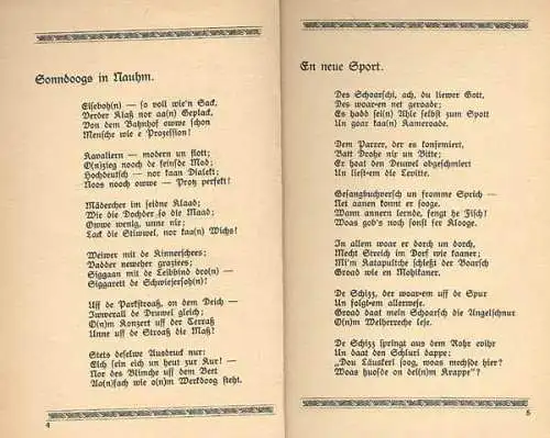 Hessen Nassau Wiesbaden Verse Geschichten in Mundart Rudolf Dietz 4 Bände 1920