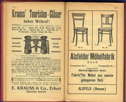 Hessen Main Kinzig Vogelsberg Wetterau Rhön Club Wanderbuch 1902