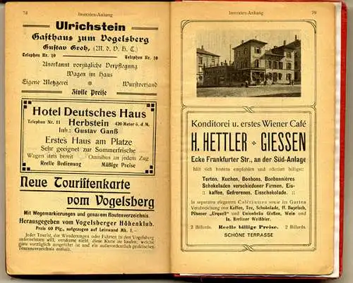 Hessen Main Kinzig Vogelsberg Wetterau Rhön Club Wanderbuch 1902