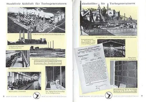 Werbung Reklame Berlin DELBAG Staub Luft Filter Technik Patente Buch 1927