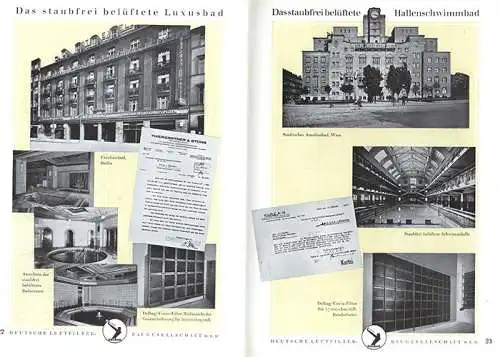 Werbung Reklame Berlin DELBAG Staub Luft Filter Technik Patente Buch 1927