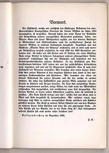 Österreich Linz Gallneukirchen Weikersdorf Mission Diakonie Festschrift 1933