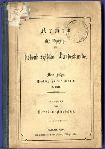 Rumänien Siebenbürgen Geschichte Kultur Volkskunde Jahrbuch 1881