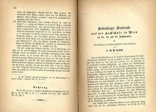 Rumänien Siebenbürgen Geschichte Kultur Volkskunde Jahrbuch 1881