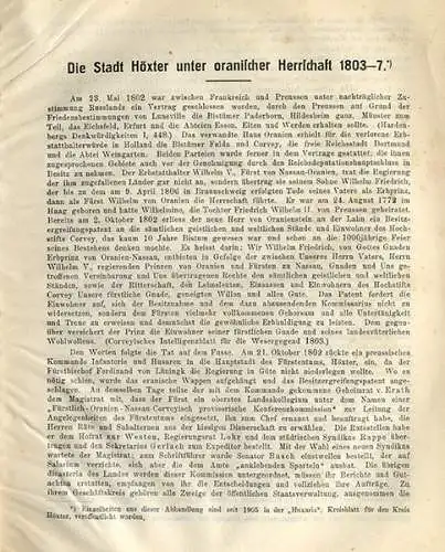 Kaiser Wilhelm Gymnasium Höxter Stadt Geschichte Oranische Herrschaft Buch 1911