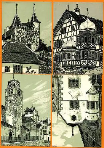 Schweiz Jugendstil Grafik 49 Mono Künstler Karten der Schweizer Bundesbahn 1908