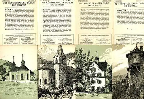 Schweiz Jugendstil Grafik 49 Mono Künstler Karten der Schweizer Bundesbahn 1908