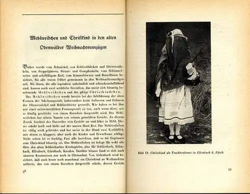 Hessen Odenwald Brauchtum Volkskunde Weihnachten Nikolaus Gebildbrote Buch 1954