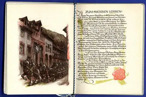 Bayern Main 300 Jahre Löwen Bier Brauerei Miltenberg Festschrift Chronik 1954