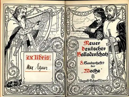 Lieder Balladen Deutsche Volks Dichtung Jugendstil Kunst Grafik Buch 1905