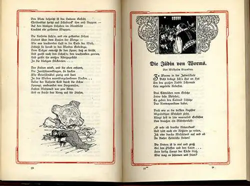 Lieder Balladen Deutsche Volks Dichtung Jugendstil Kunst Grafik Buch 1905