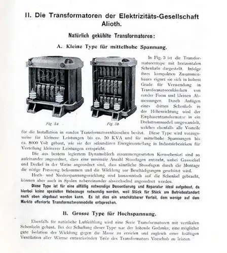 Elektrotechnik Transformatoren Bau Elektrizitäts Gesellschaft Alioth Basel 1908