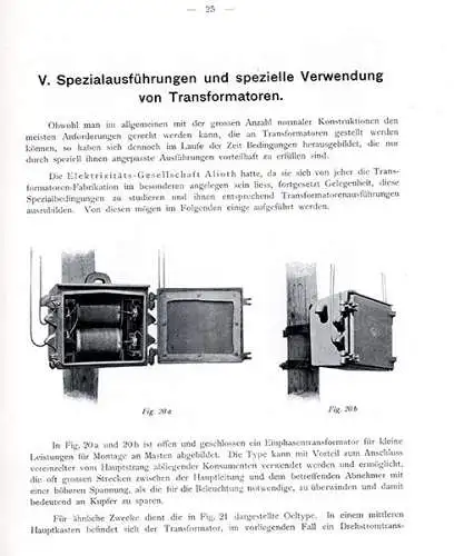 Elektrotechnik Transformatoren Bau Elektrizitäts Gesellschaft Alioth Basel 1908