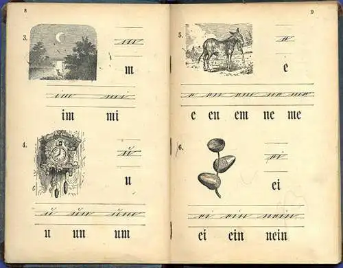 Bayern München Schule Pädagogik Kinder alte Hoffmann Fibel illustriert um 1900