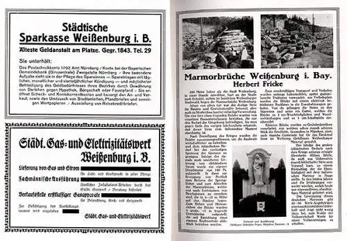 Bayern 900 Jahre Weißenburg Stadt Geschichte Kunst Wirtschaft Festschrift 1929