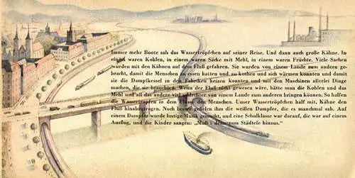 Wassertropfen erlebt Abenteuer Altes Kinder Öko Bilderbuch Bilder Ernst Fay 1948