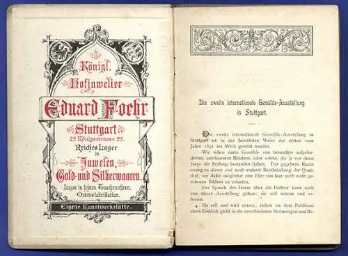 Stuttgart Kunst Malerei Internationale Gemälde Ausstellung Katalog 1896