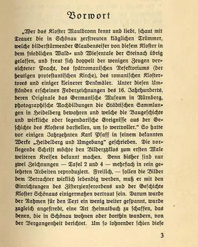 Baden Heidelberg Zisterzienser Kloster Schönau Geschichte Baukunst Buch 1931