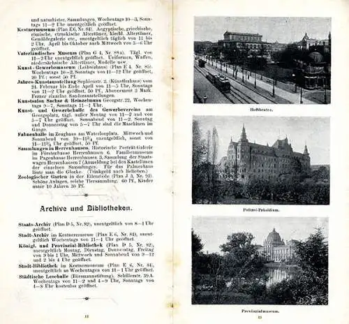 Niedersachsen Hannover Stadt Geschichte alter Reiseführer Stadtplan 1905