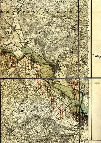 Niedersachsen Weserlauf Hann Münden Höxter Carlshafen Bremen alte Landkarte 1920