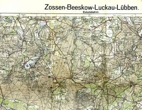 Deutsche Reichskarte Brandenburg Beeskow Zossen Luckau Lübben Dahme 1921