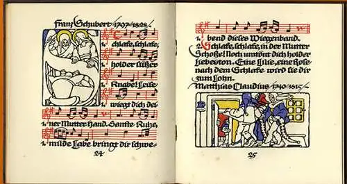 Deutsche Kinder Wiegen Lieder Kunst Grafik Gerlach Jugendbücherei 1910