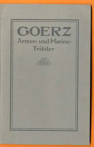 Berlin Armee Marine Fernglas Fernrohr Optische Anstalt Goerz Katalog 1910