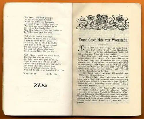 Rheinhessen Mainz Wörrstadt Bundesfest 25 Jahre Gesangverein Festschrift 1903