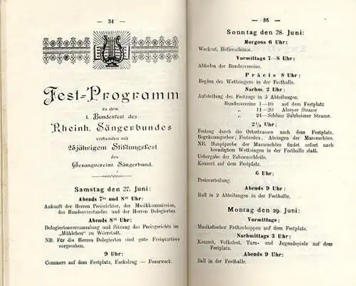 Rheinhessen Mainz Wörrstadt Bundesfest 25 Jahre Gesangverein Festschrift 1903