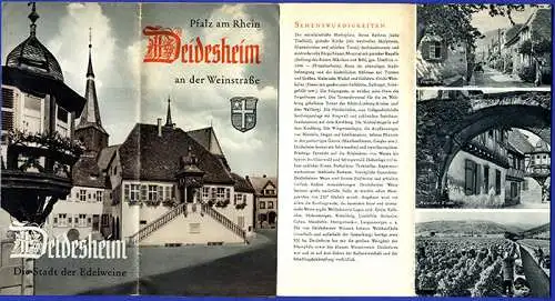 Rhein Pfalz Weinstraße Deidesheim Geschichte alter Werbe Prospekt 1957