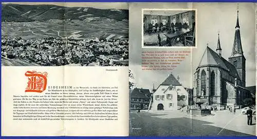 Rhein Pfalz Weinstraße Deidesheim Geschichte alter Werbe Prospekt 1957