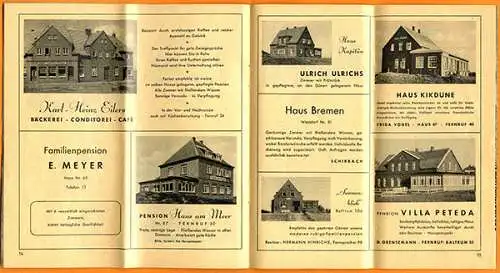 Nordsee Insel Baltrum Geschichte Strand Wohnungsliste Werbeheft 1953