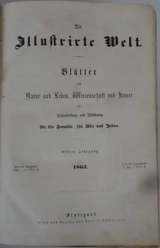 Illustrierte Welt Natur Leben Wissenschaft Familien Zeitschrift Stuttgart 1863