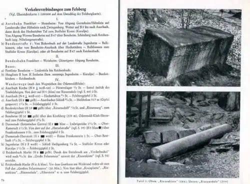 Hessen Odenwald Felsberg Felsenmeer Granit Archäologie Römer Antike Buch 1959