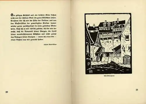 Bergstraße Seeheim Heppenheim Auerbach Bensheim Weinheim Holzschnitt Buch 1928